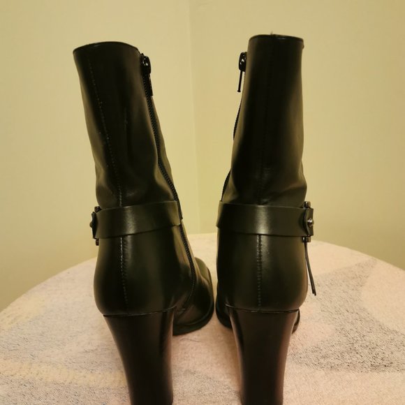 Nine West Welkin Black leather high heel boots 7 - Picture 2 of 9